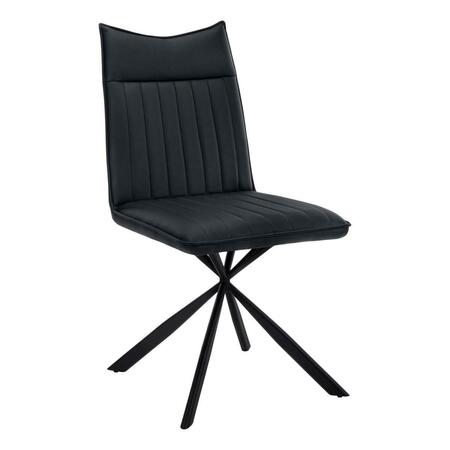 DAPHNES DINNETTE 36 in. Height Leather-Look Dinning Chair - Black - 2 Piece DA3079066